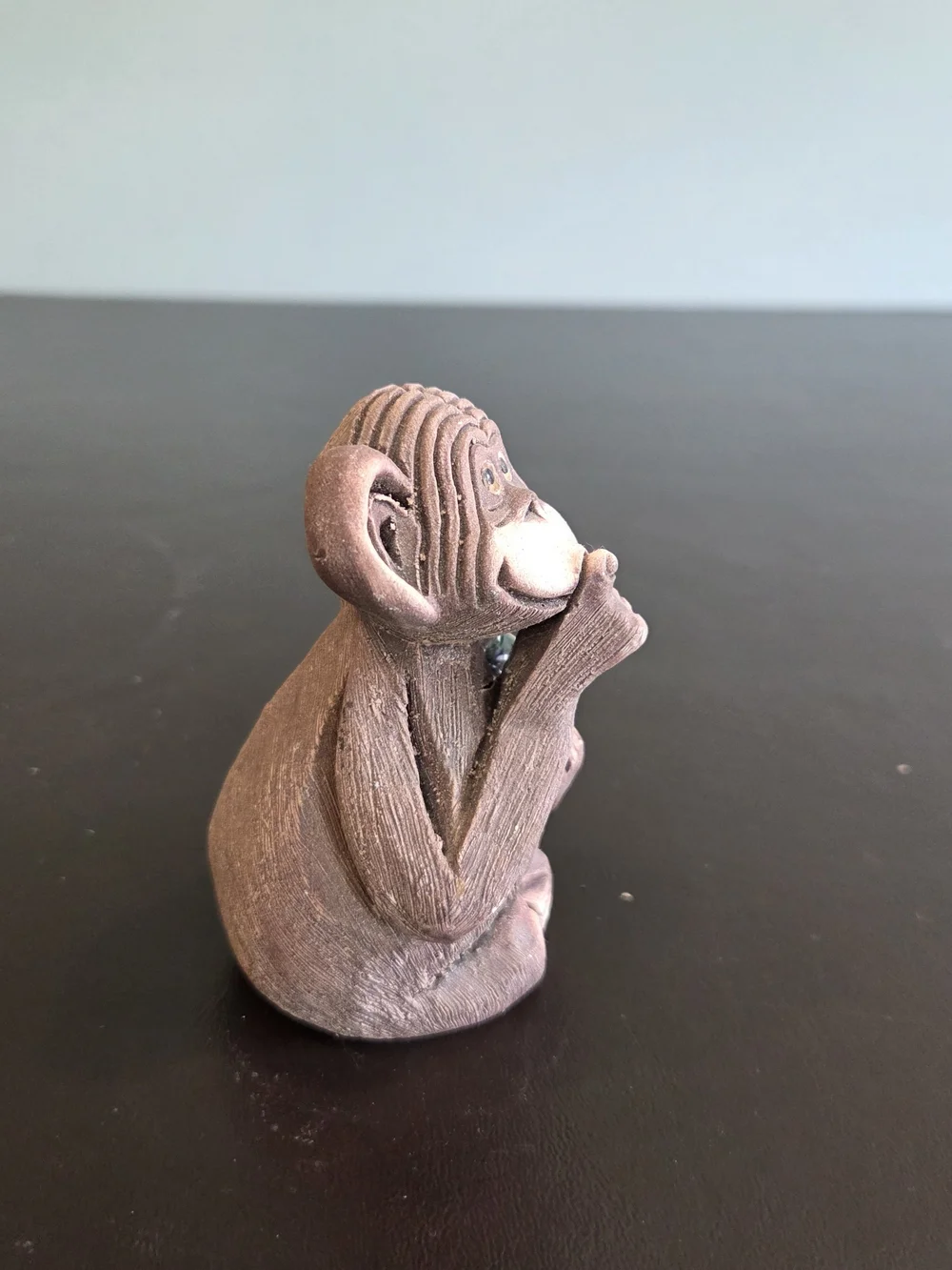 Artesania Rinconada #046 Chimp w/ Bottle Figurine | Vintage Retired Uruguay Clay